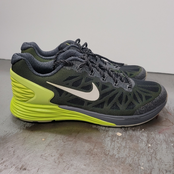 Nike Lunarglide 6/Luna Glide/Black/Green Shoes Size 7y women's 8.5 running - Picture 3 of 11